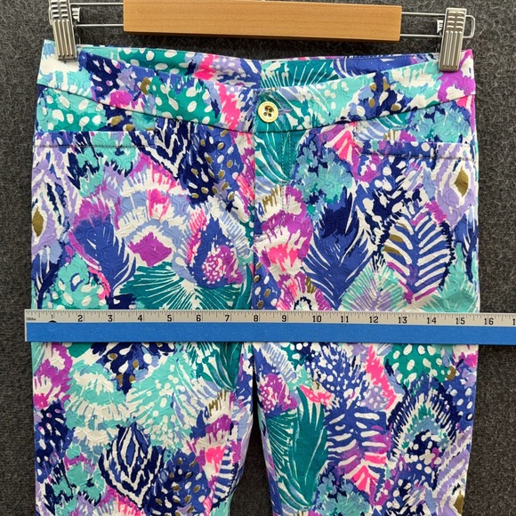 Lilly Pulitzer Pant Womens 0 Quill Out Kelly Skinny Ankle Crop Textured 12816‎ - Picture 9 of 12